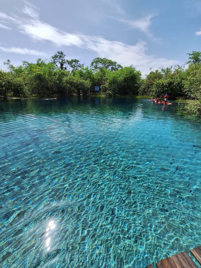 From Flores: Blue Crater Adventure All Inclusive - A short swim at Blue Cave