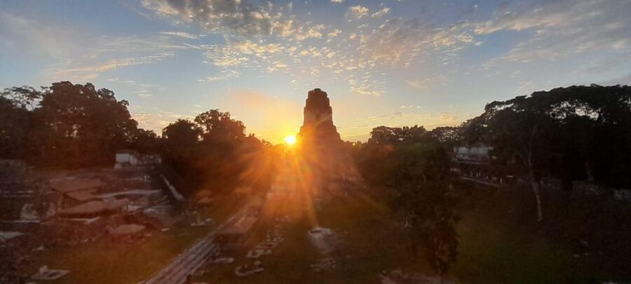 From Flores: Tikal Sunrise Archaeological Tour - Temple IV and the uncertain sunrise
