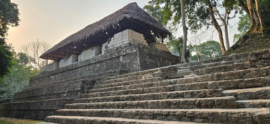 Yaxha at sunset with transportation, guide plus entrance - The Afternoon Road From Flores to Yaxha